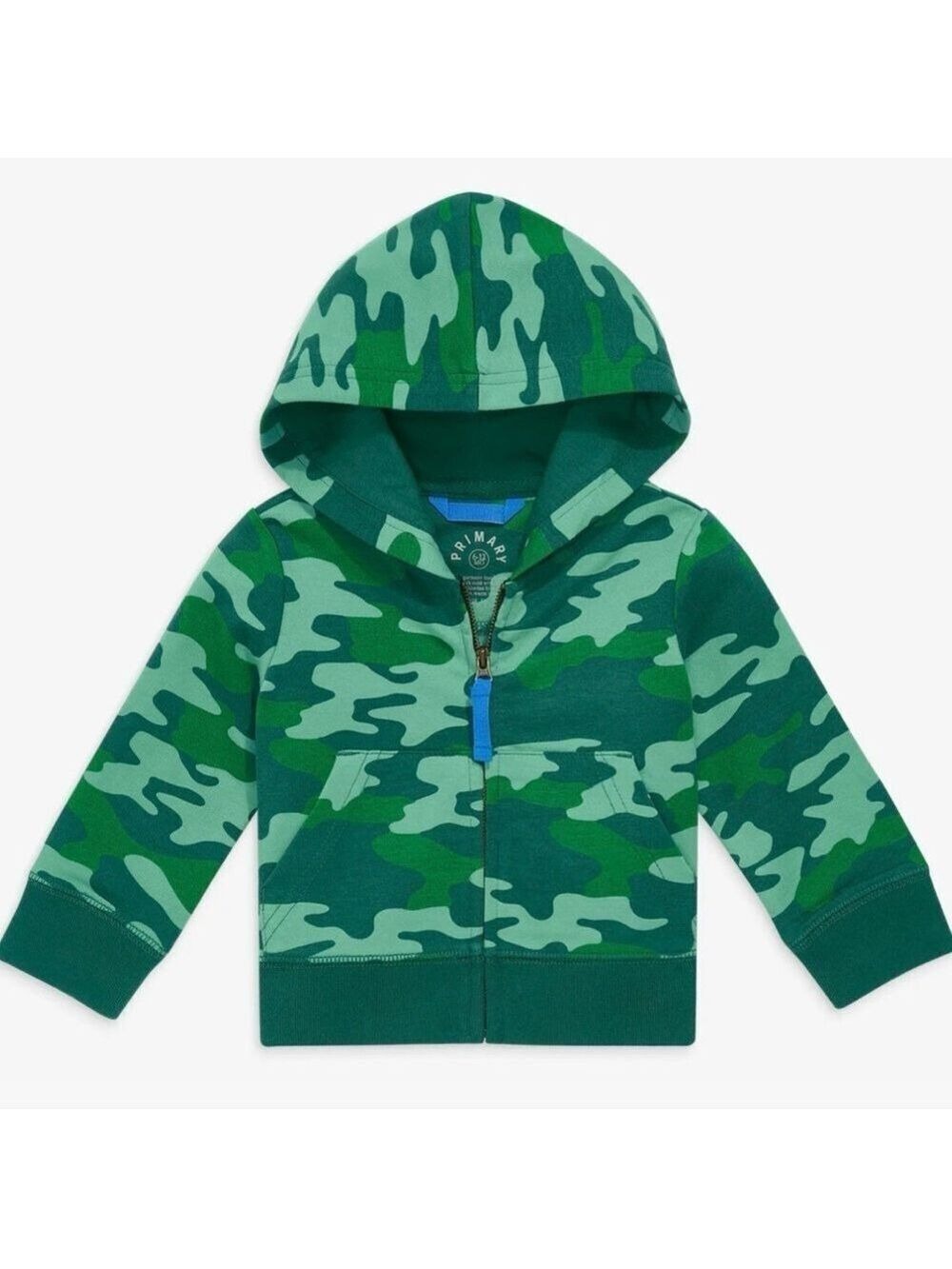 Primary Green Camouflage Kids Hoodie